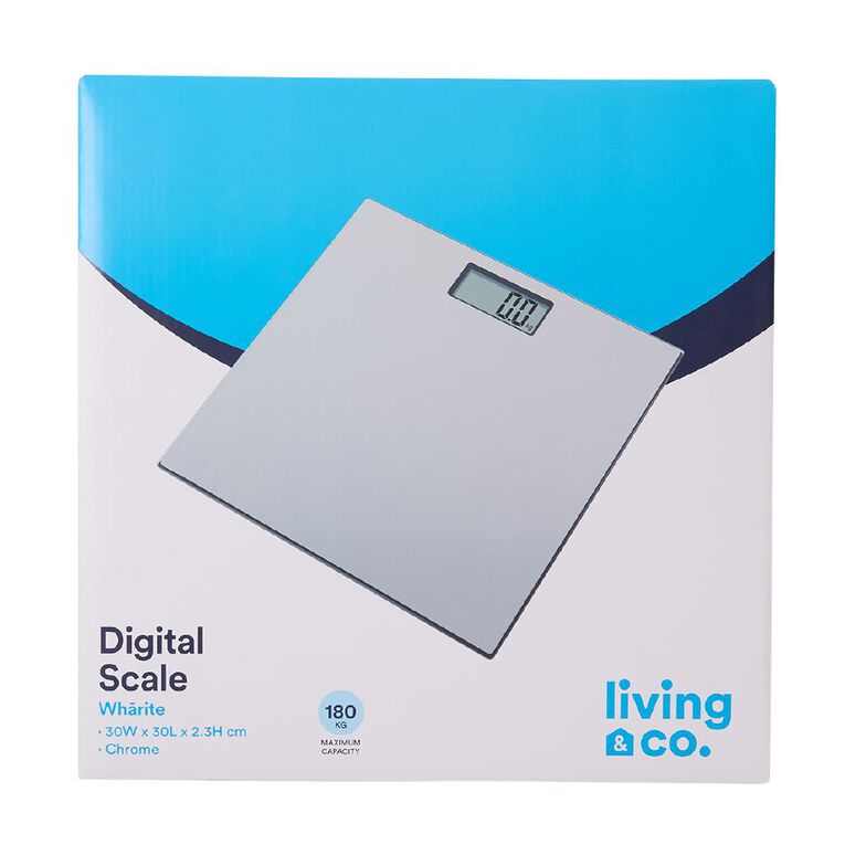 Living & Co Bathroom Digital Scales Silver, , hi-res