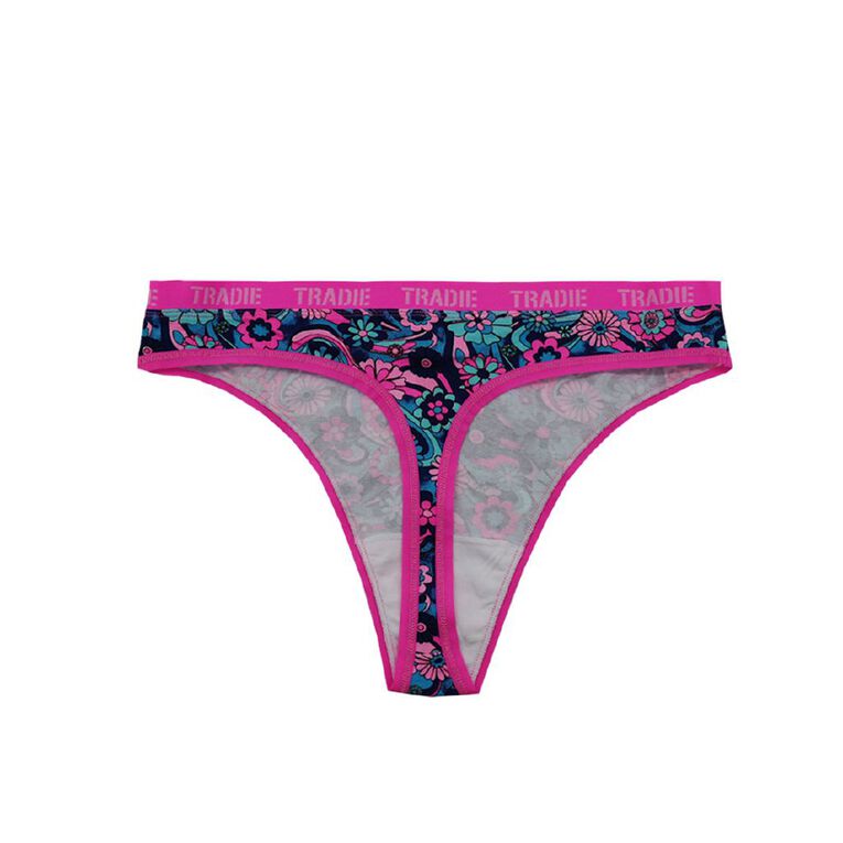 Tradie Tradie Women's Hi-Cut Dip G-String 3 Pack, Blue Light, hi-res