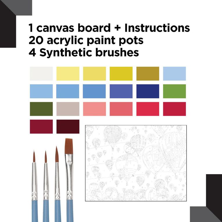 Reeves Paint By Numbers Hot Air Balloons 12 x 16 inch, , hi-res