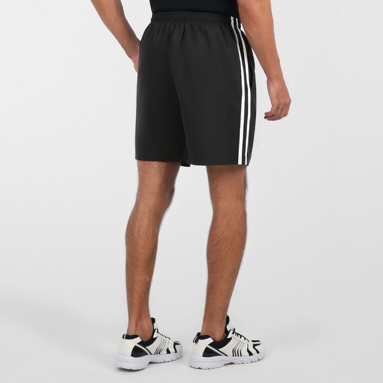 Active Intent Men's Double Stripe Shorts, Black, hi-res