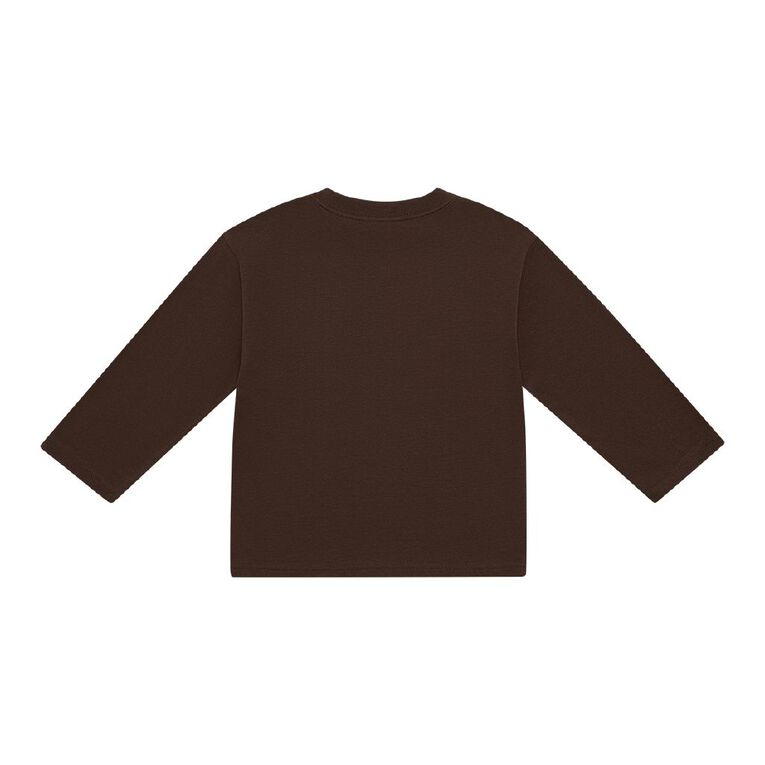 Young Original Long Sleeve Pocket Tee, Brown Dark, hi-res