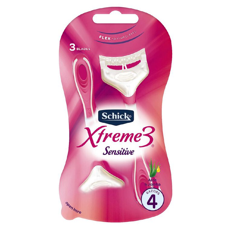 Schick Silk 3 Sensitive Disposable Razor 4 Pack, , hi-res