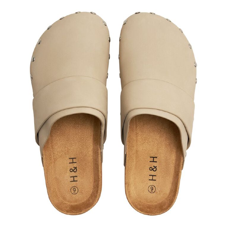 H&H Women's Camilla Slip On Clog, Taupe, hi-res
