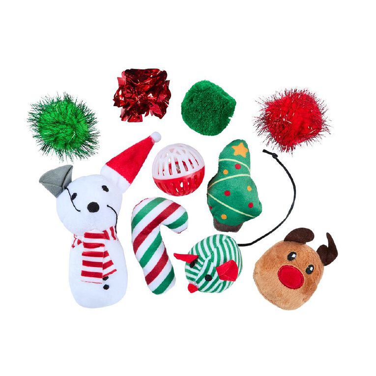 Wonderland Pet Christmas Cat Toys 10 Pack, , hi-res