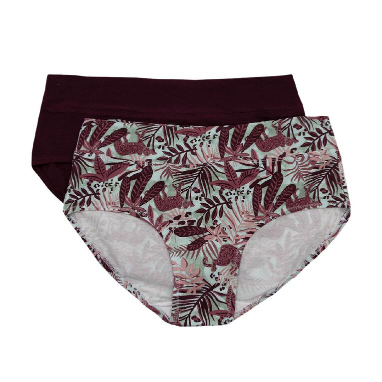 Underworks Women's Smooth Line Midi Briefs 2 Pack, Green, hi-res