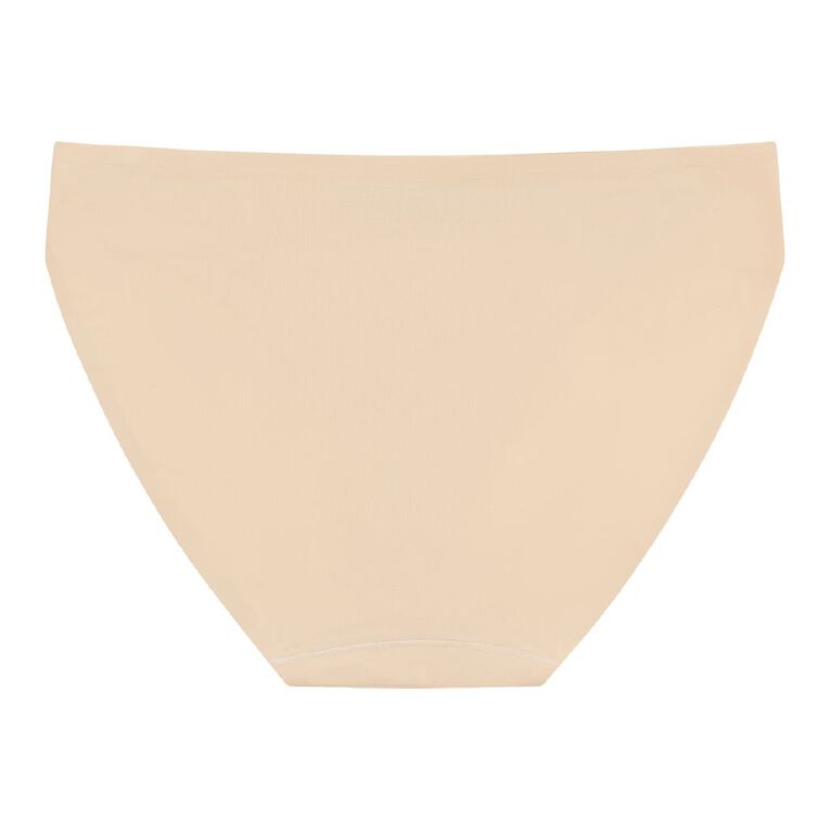 H&H Women's Micro No Show Bikini Briefs, Cream, hi-res