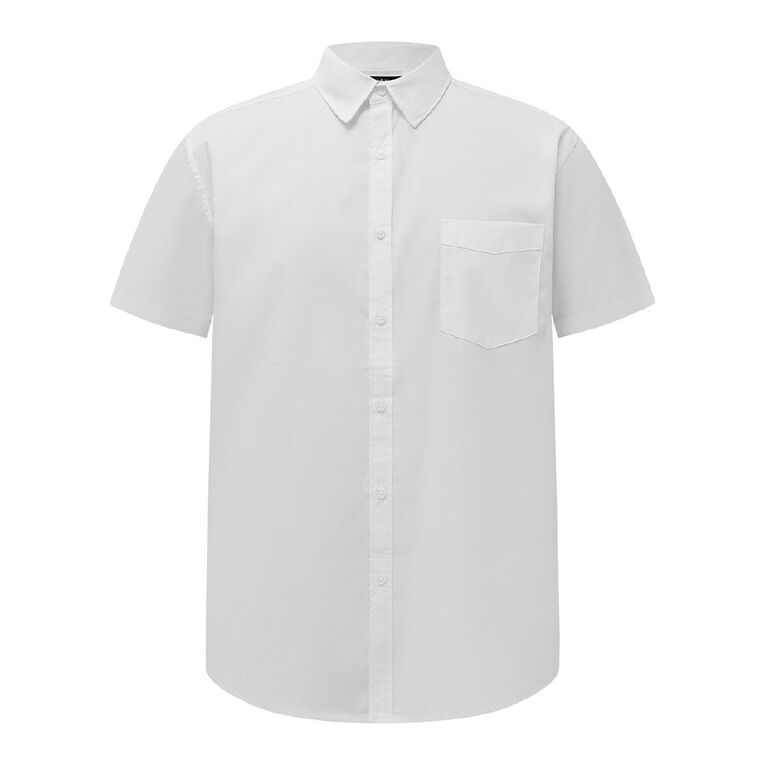 H&H Men's Short Sleeve Plain Dyed Shirt, White, hi-res