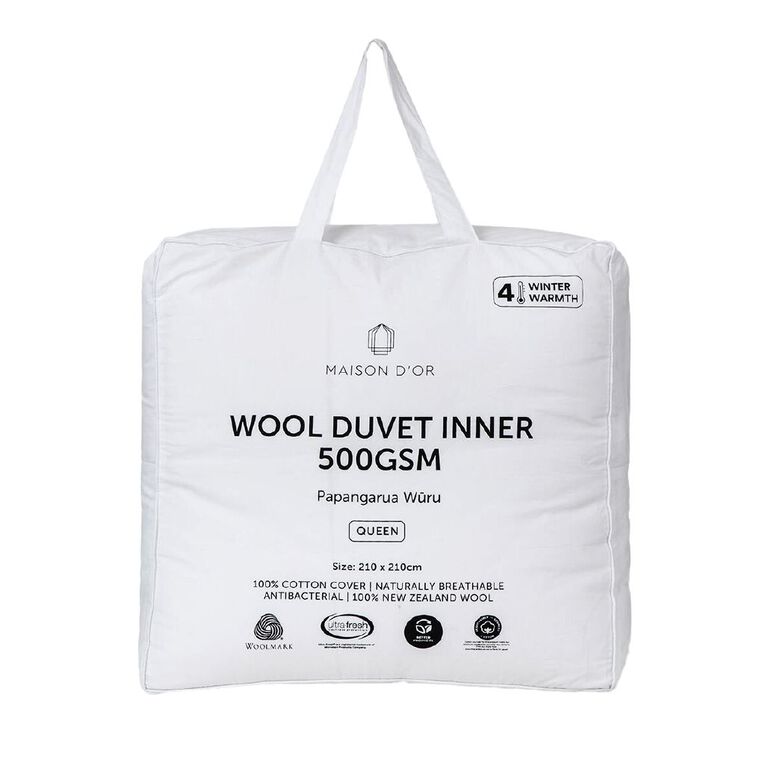 Maison d'Or NZ Wool Duvet Inner White Queen, , hi-res