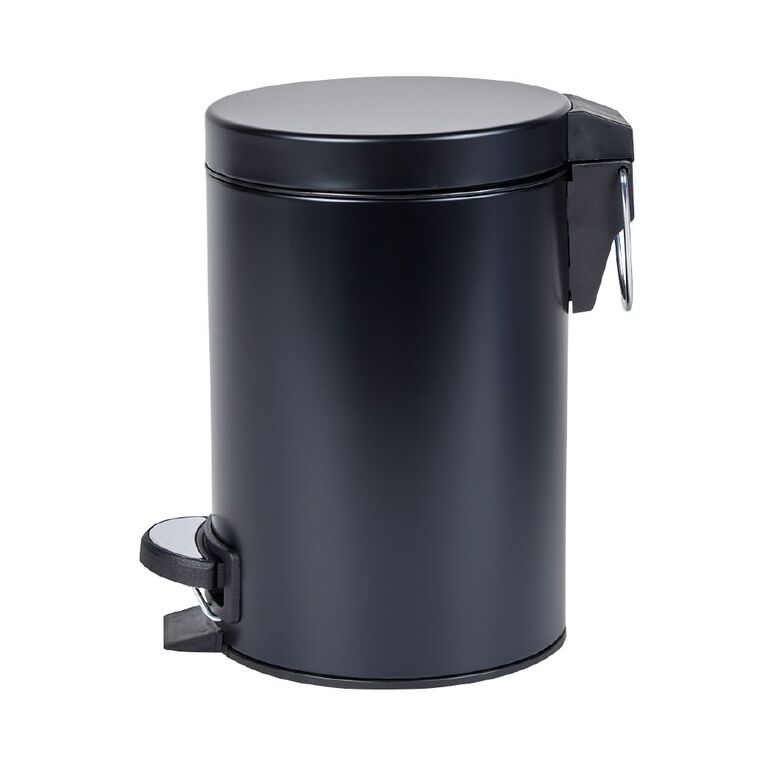 Living & Co Pedal Bin Black 3L, , hi-res