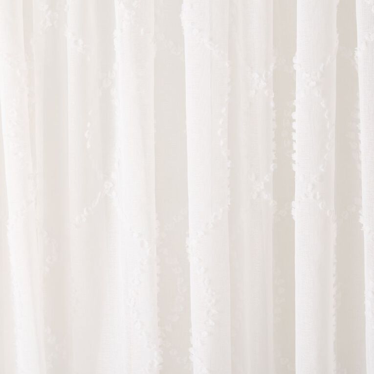 Living & Co Indie Voile White 90-180cm Wide/213cm Drop, , hi-res