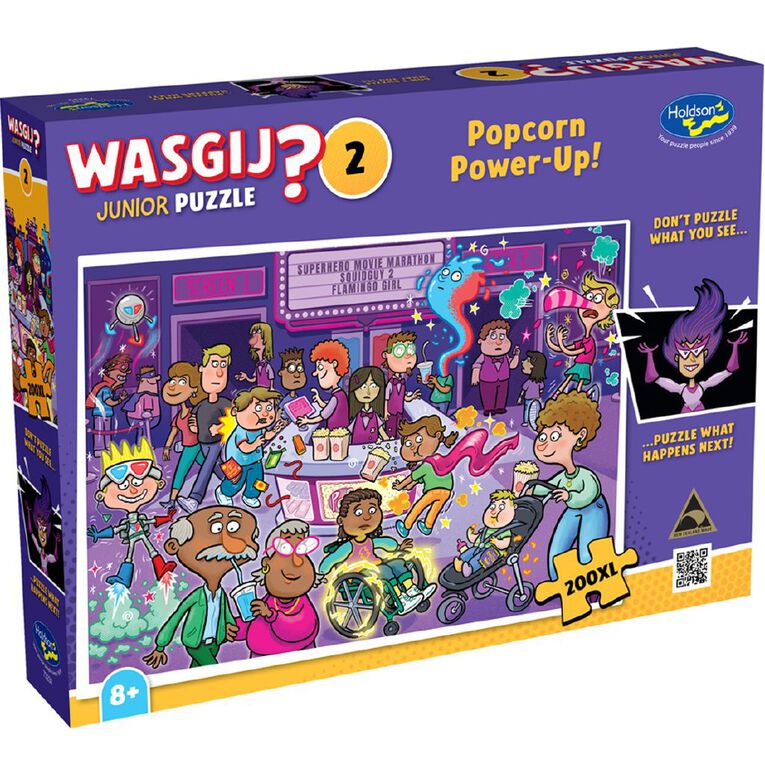WASGIJ Junior #2 XL Popcorn Power Up 200 Piece Puzzle, , hi-res