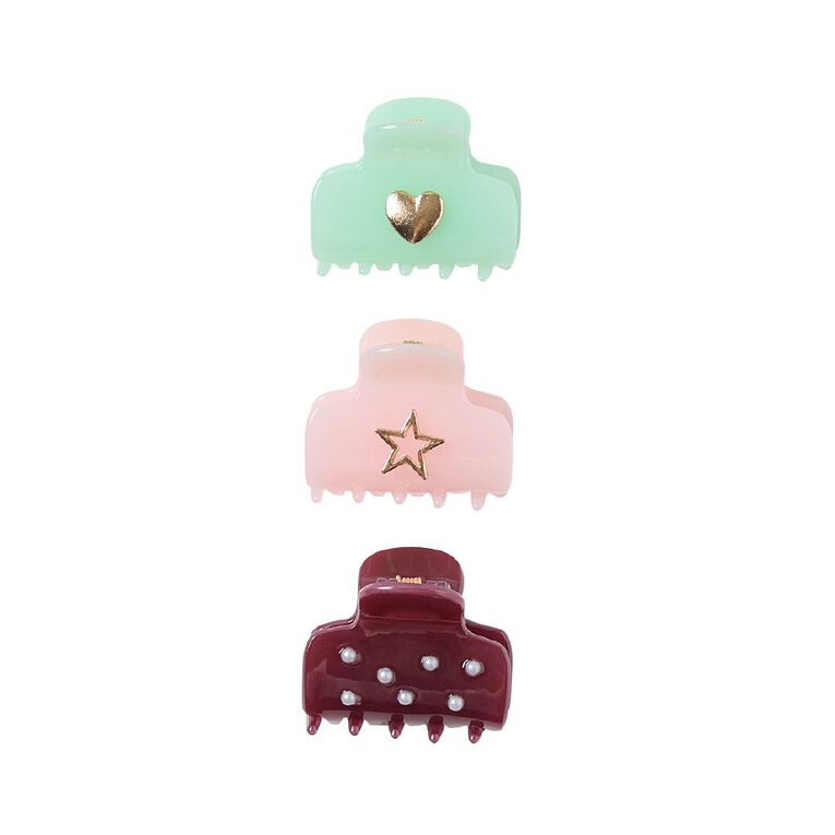 Poppi Mini Claw Clips Cherry and Mint 4 Pack, , hi-res