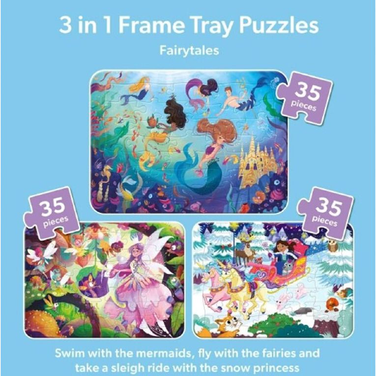 Frame Tray Puzzle 3 Pack Fairytales 35 Piece, , hi-res