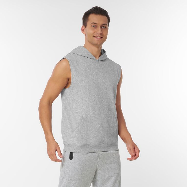 Active Intent Men's Sleeveless Hoodie, Grey Marle, hi-res