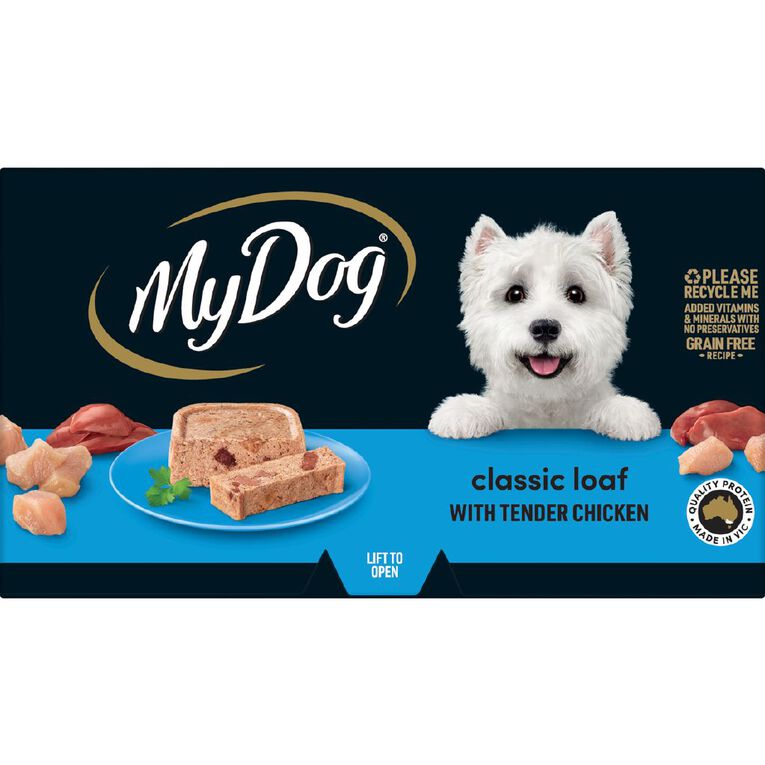 My Dog Chicken Supreme Meaty Loaf Wet Dog Food Trays 6 Pack 100g, , hi-res