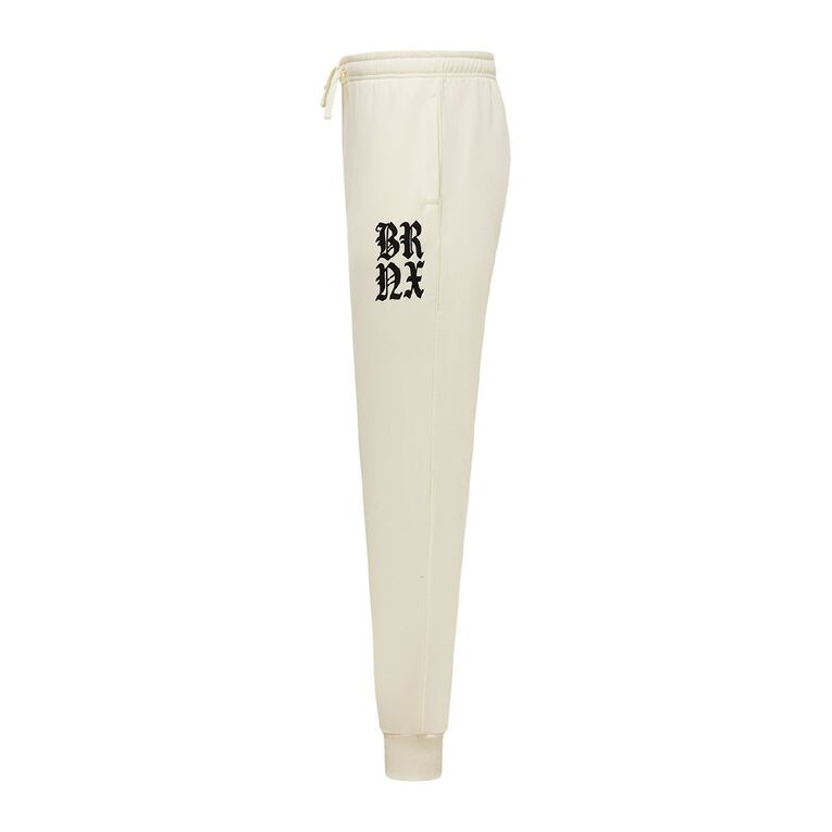 Garage Men's Rib Cuff Graphic Trackpants, Cream, hi-res