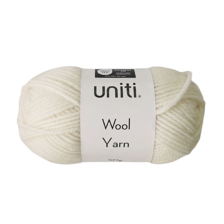 Uniti Wool Yarn White 50g, , hi-res