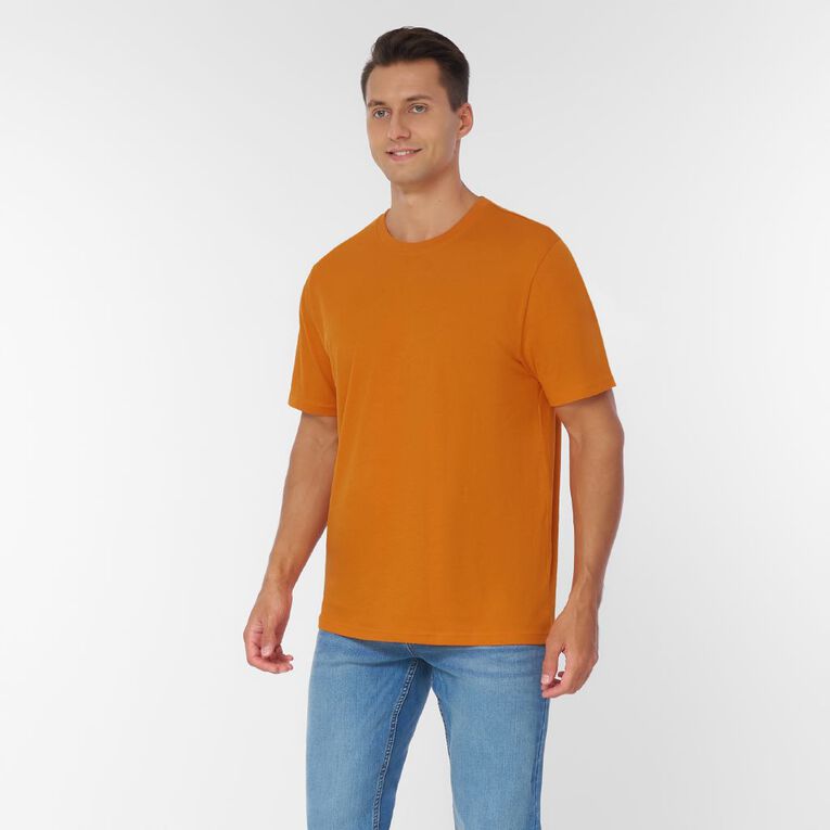 H&H Men's Regular Fit Plain Tee, Orange Dark, hi-res