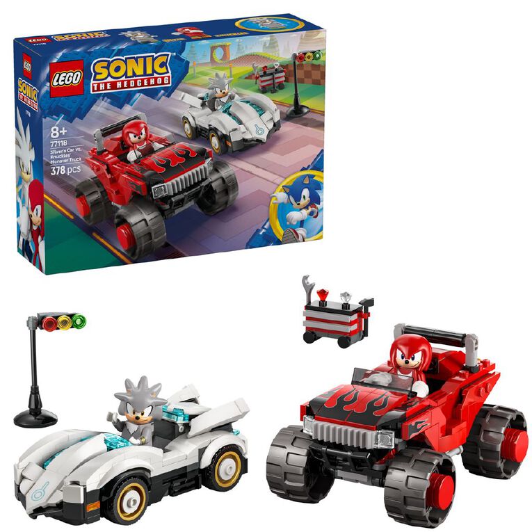 LEGO Sonic Silvers Car vs Knuckles Monster Truck 77118, , hi-res