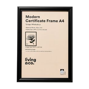 Living & Co Modern Certificate Frame Black A4