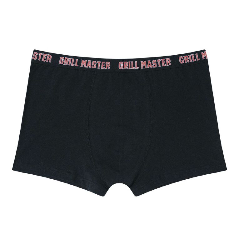 H&H Men's Printed Trunks, Black, hi-res