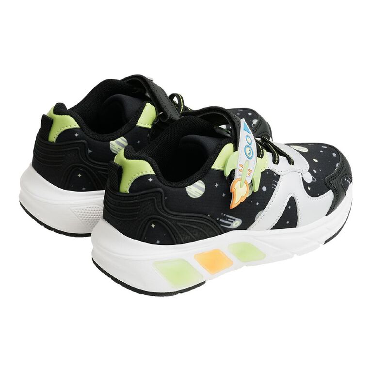 Active Intent Senior Kids' Space Light Up Sneakers, Black, hi-res