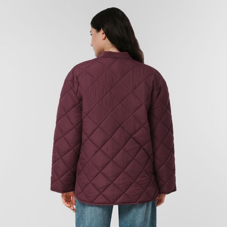H&H Women's Quilt Jacket, Red Dark, hi-res