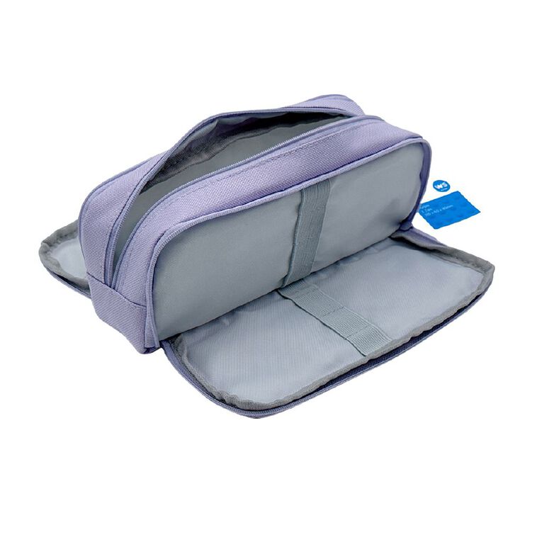 WS Ws Pencil Case With 3 Zips Purple Mid, , hi-res