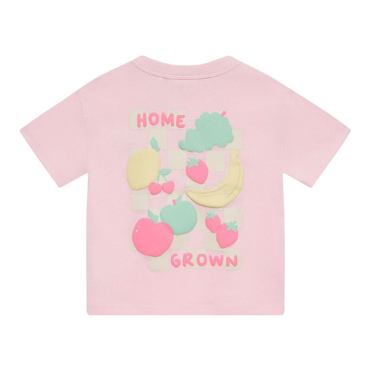 Young Original Toddler Short Sleeve Boxy Back Print Tee, Pink Light, hi-res