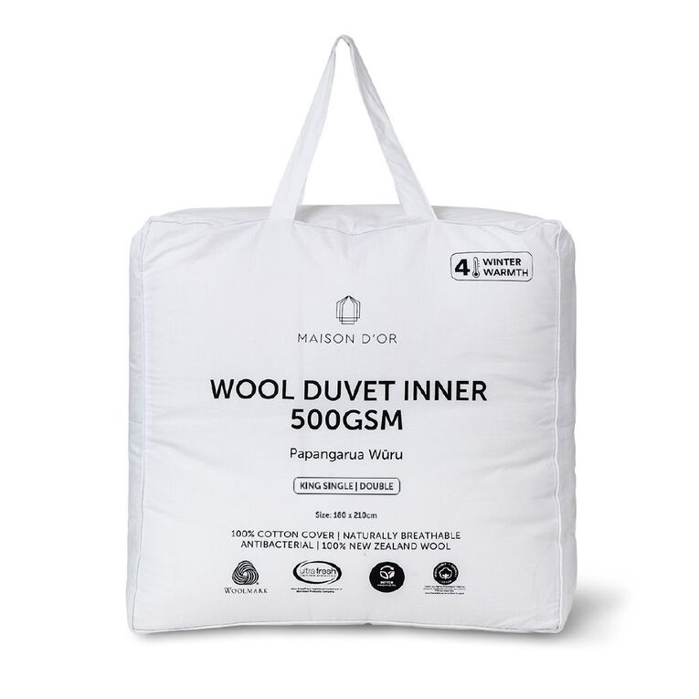 Maison d'Or NZ Wool Duvet Inner White One Size, , hi-res