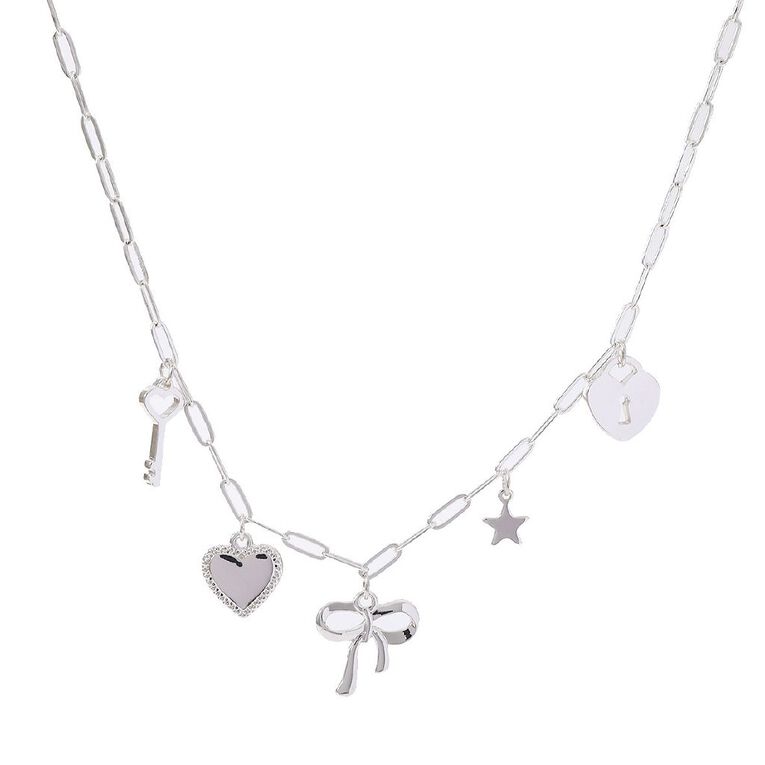 Charm Necklace Silver, , hi-res