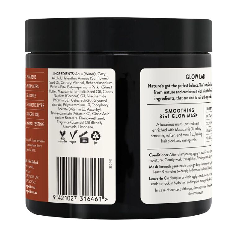 Glow Lab Smoothing Glow Mask Coconut And Vanilla 390ml, , hi-res