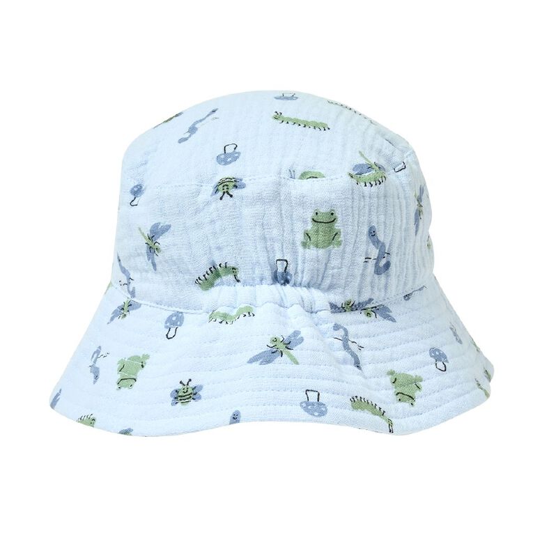 Young Original Infants' Muslin Bucket Hat, Blue Light, hi-res
