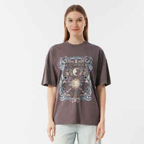 H&H Women's Short Sleeve Boyfriend Graphic Tee