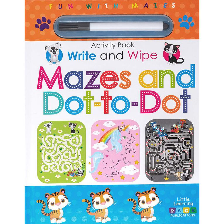 Write & Wipe Mazes And Dot-To-Dot, , hi-res