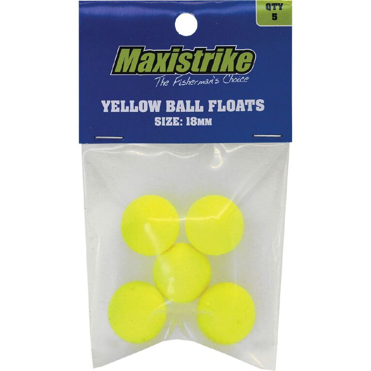 Maxistrike Yellow Ball Floats 18mm 5 Pack, , hi-res