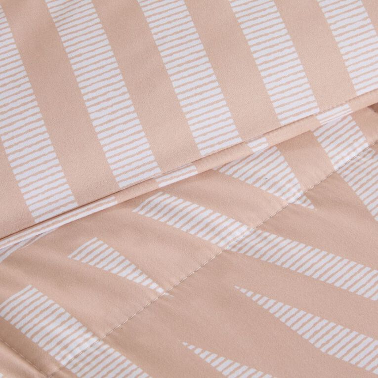 Living & Co 3 Piece Reverse Comforter Set Natural Queen, Natural, hi-res