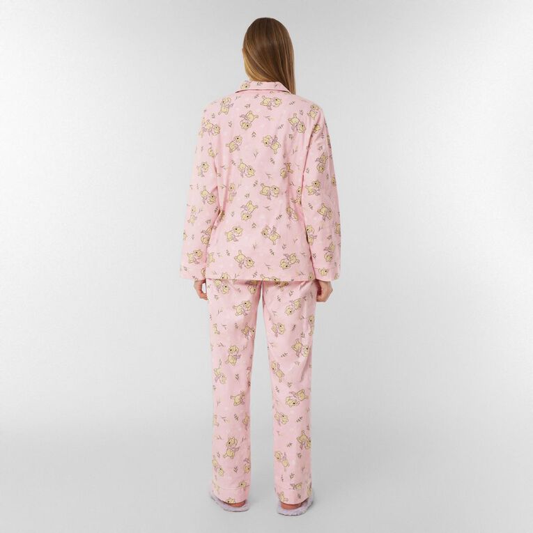 Winnie the Pooh Women's Flannelette Button Up Pyjama Set, Pink Light, hi-res
