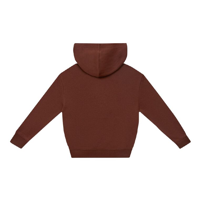 Young Original Plain Pullover Hoodie, Brown Dark, hi-res
