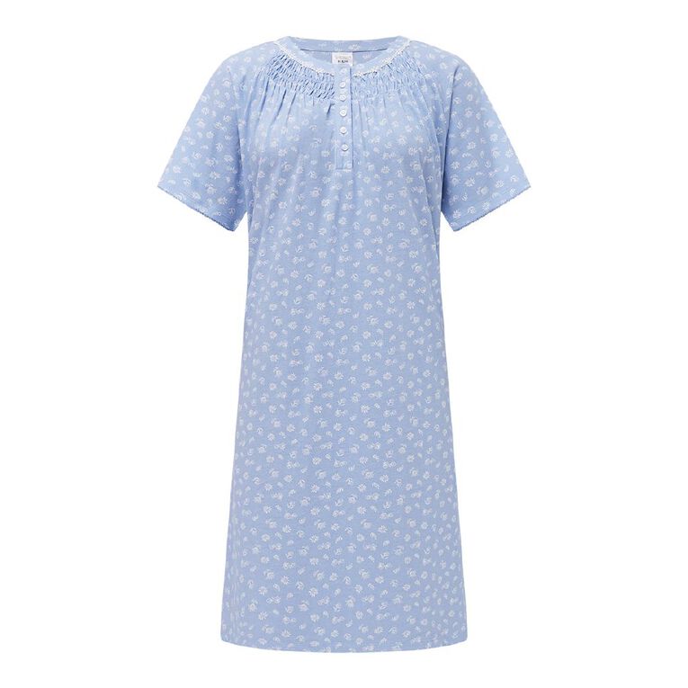 H&H Women's Knit Traditional Nightie, Blue Light, hi-res