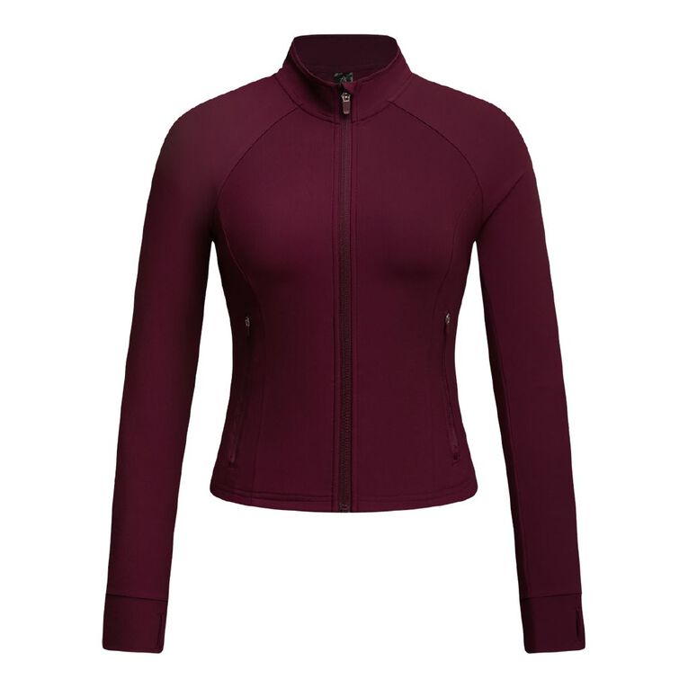 Active Intent Women's Rib Run Zip Sweat, Red Mid, hi-res