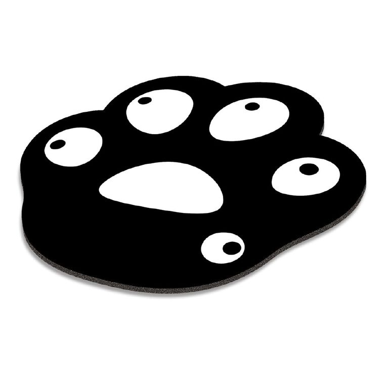 Playmax Paw Print Mouse Mat Black, , hi-res