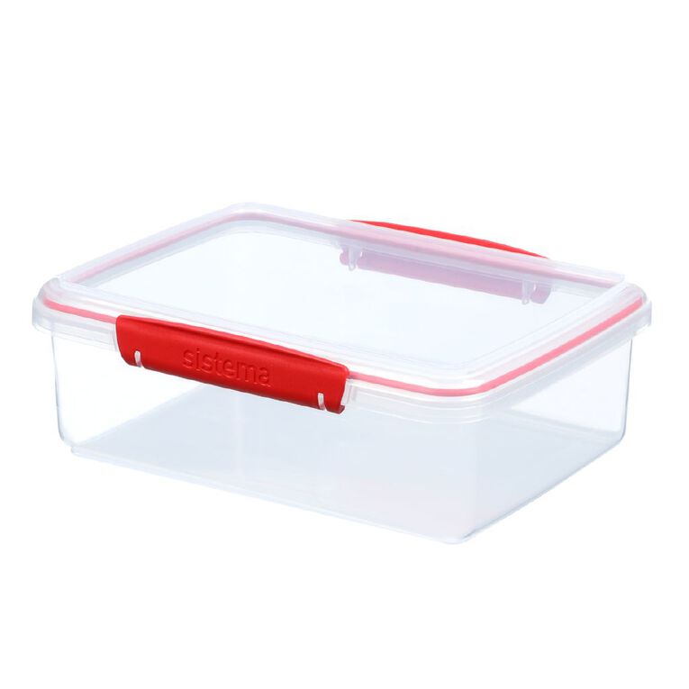 Sistema Klip It Red Rectangular Box Clear 2L Clear, , hi-res