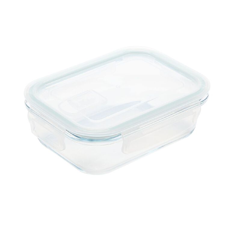 Living & Co Rectangle Glass Food Storage Container 600ml, , hi-res