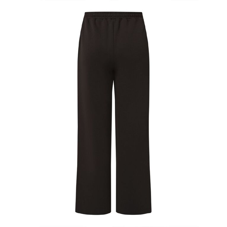 H&H Women's Wide Leg Scuba Pants, Brown Dark SPOTS, hi-res