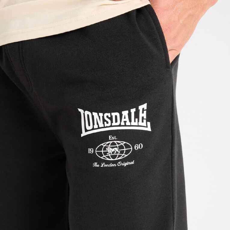 Lonsdale Men's London Relaxed Trackpants, Black, hi-res