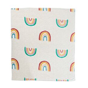 Living & Co Kids Coral Fleece Throw Rainbow Multi-Coloured 127cm x 152cm