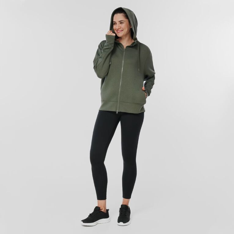 Active Intent Women's Scuba Zip Sweat, Green Mid, hi-res