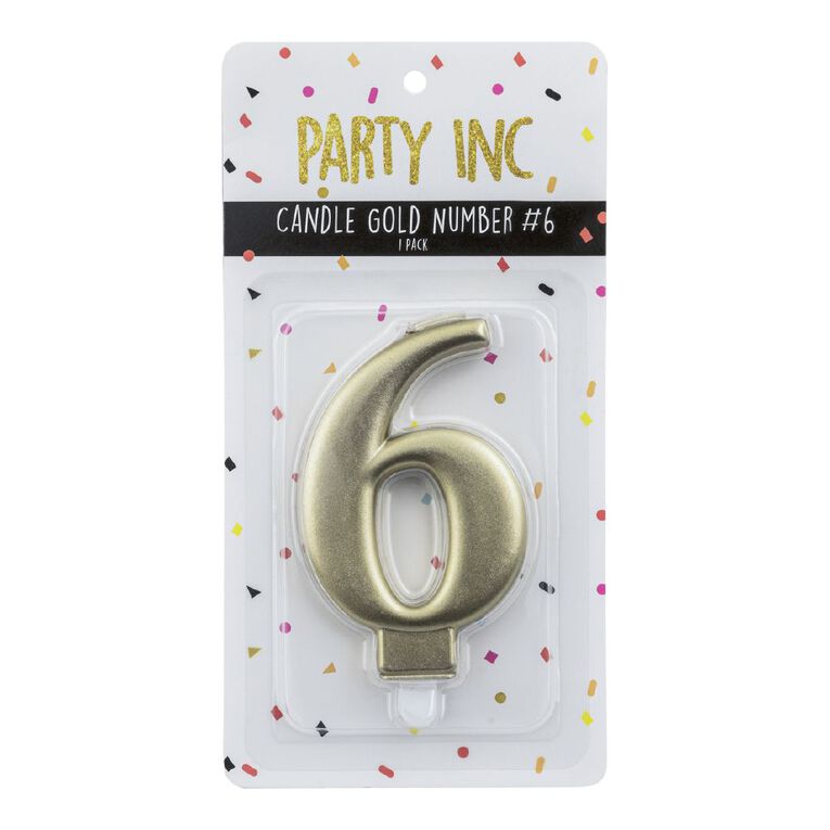 Party Inc Candle Number #6 Gold, , hi-res