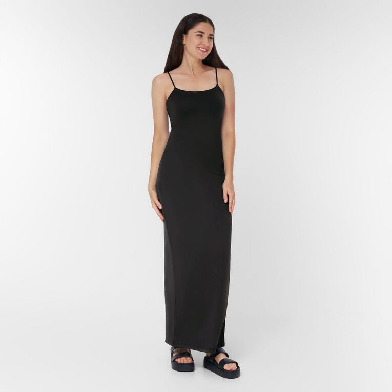 H&H Women's Sleeveless Contour Maxi Dress, Black, hi-res